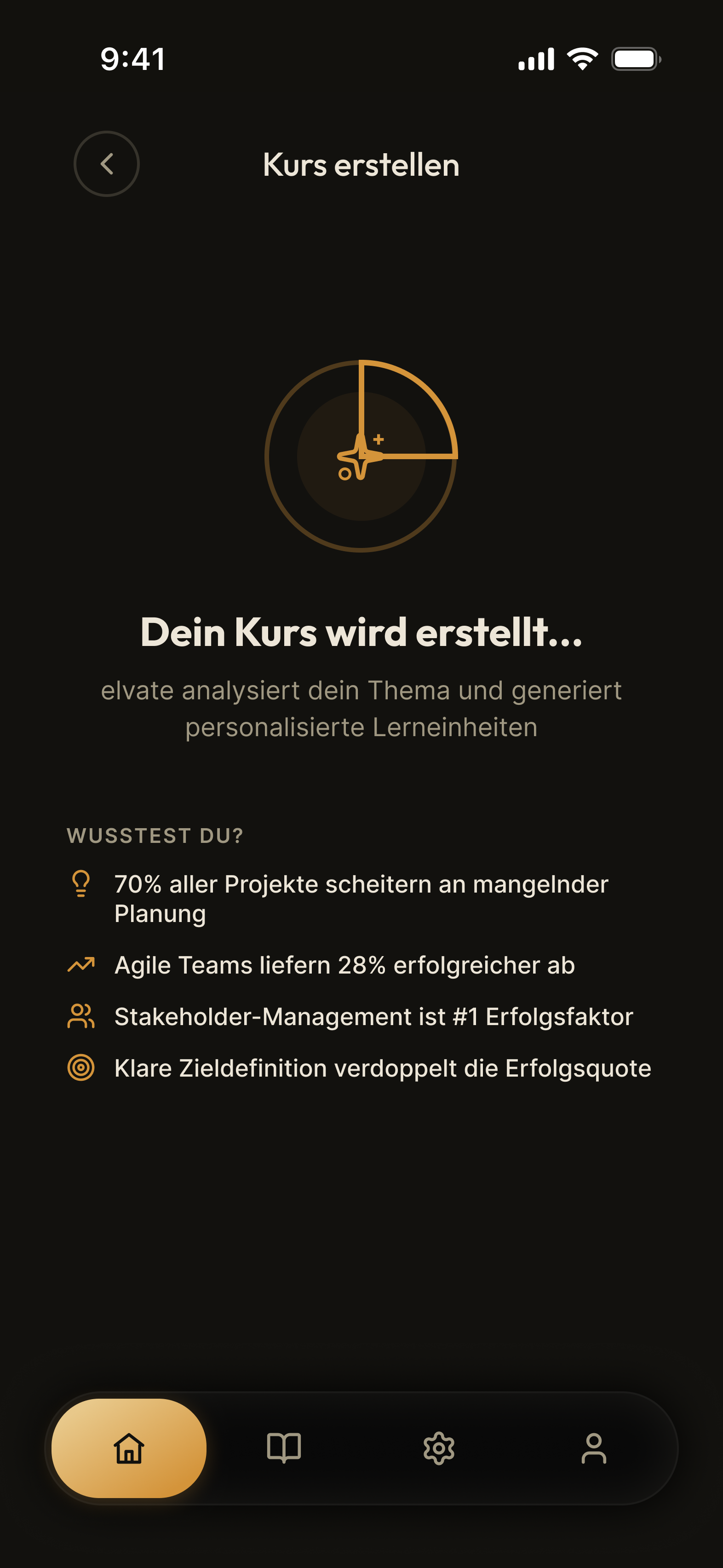 Kurs wird erstellt