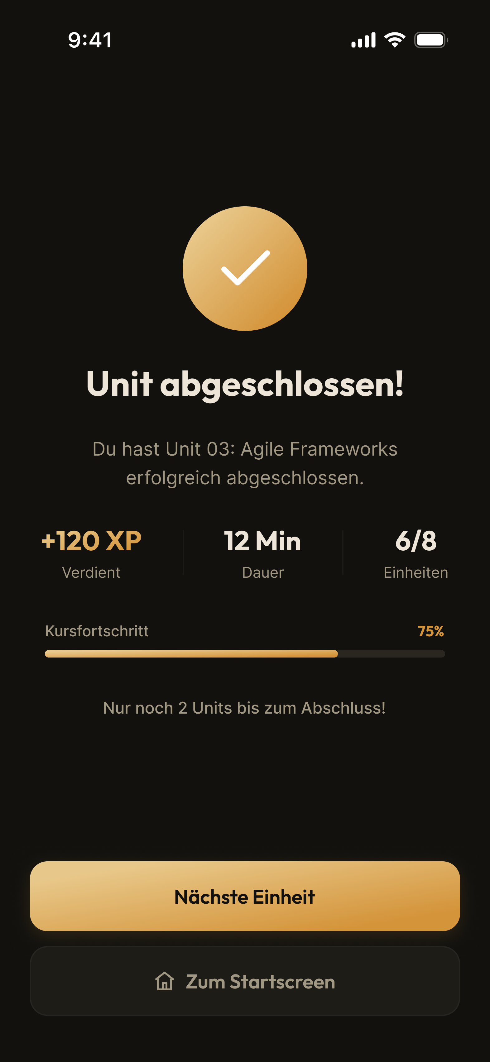 Unit abgeschlossen